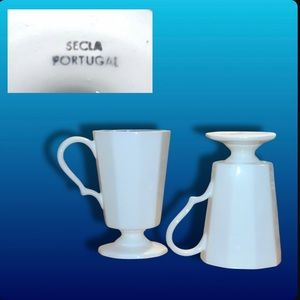 Vintage Pair of Secla Portugal Irish Coffee Mugs